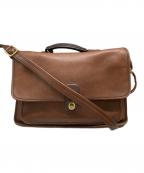 COACHコーチ）の古着「ターンロックレザーショルダーバッグ ウィリス」｜ブラウン