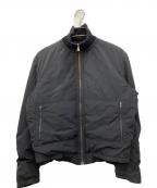 JIL SANDERジルサンダー）の古着「リブカラーレイヤード中綿ボンバージャケット」｜ブラック