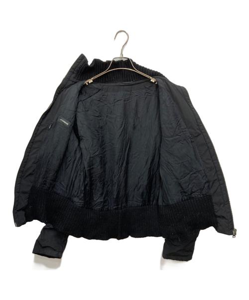 JIL SANDER（ジルサンダー）JIL SANDER (ジルサンダー) リブカラーレイヤード中綿ボンバージャケット ブラック サイズ:46の古着・服飾アイテム