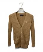POLO RALPH LAURENポロ・ラルフローレン）の古着「Vネックケーブルカーディガン」｜ブラウン
