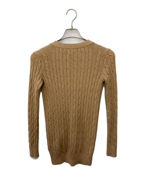 POLO RALPH LAUREN（ポロ・ラルフローレン）POLO RALPH LAUREN (ポロ・ラルフローレン) Vネックケーブルカーディガン ブラウン サイズ:XSの古着・服飾アイテム