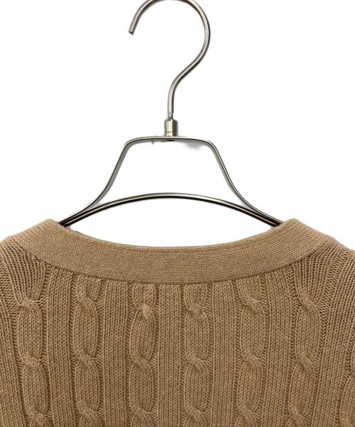 POLO RALPH LAUREN（ポロ・ラルフローレン）POLO RALPH LAUREN (ポロ・ラルフローレン) Vネックケーブルカーディガン ブラウン サイズ:XSの古着・服飾アイテム