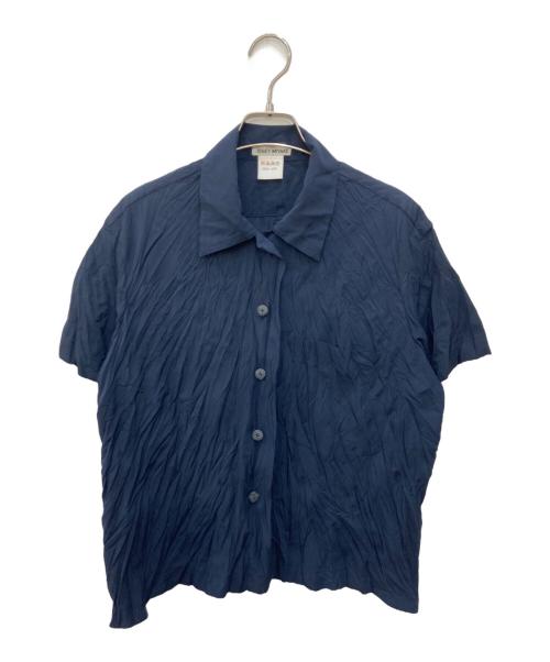 ISSEY MIYAKE（イッセイミヤケ）ISSEY MIYAKE (イッセイミヤケ) シワ加工シャツ ネイビー サイズ:Mの古着・服飾アイテム