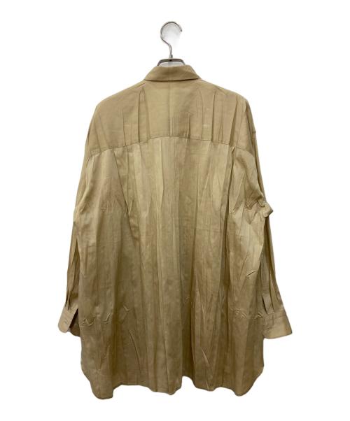 ISSEY MIYAKE（イッセイミヤケ）ISSEY MIYAKE (イッセイミヤケ) シワ加工シャツ ベージュ サイズ:Mの古着・服飾アイテム