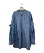 nanamicaナナミカ）の古着「Band Collar Wind Shirts」｜ブルー