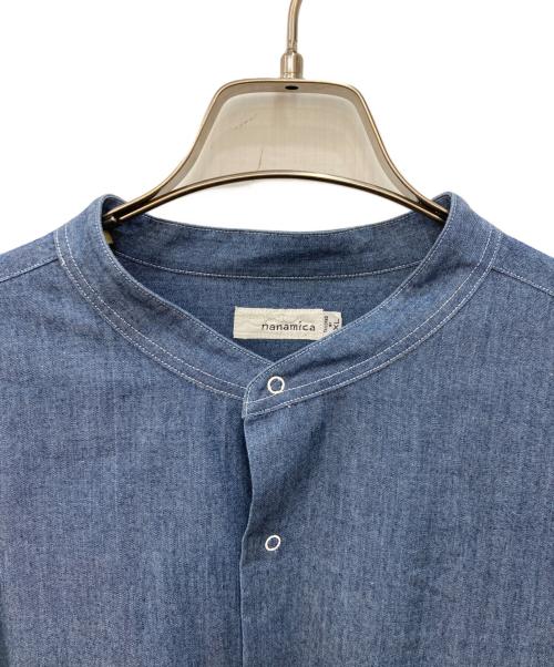 nanamica（ナナミカ）nanamica (ナナミカ) Band Collar Wind Shirts ブルー サイズ:XLの古着・服飾アイテム