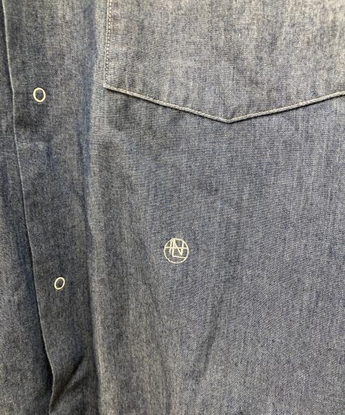 nanamica（ナナミカ）nanamica (ナナミカ) Band Collar Wind Shirts ブルー サイズ:XLの古着・服飾アイテム