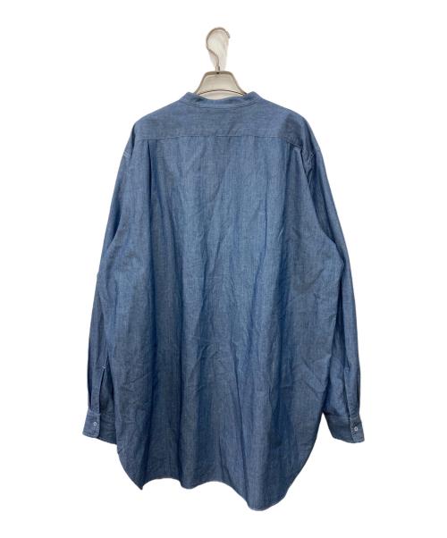 nanamica（ナナミカ）nanamica (ナナミカ) Band Collar Wind Shirts ブルー サイズ:XLの古着・服飾アイテム