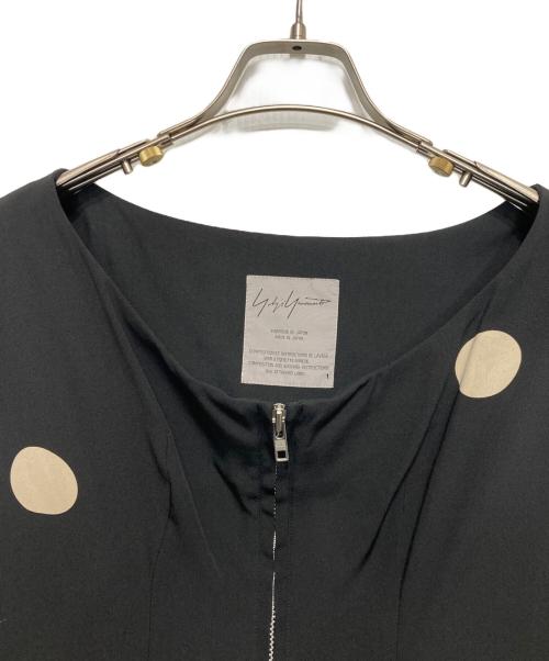 YOHJI YAMAMOTO（ヨウジヤマモト）YOHJI YAMAMOTO (ヨウジヤマモト) ドットプリントアシメシルクワンピース ブラック サイズ:1の古着・服飾アイテム