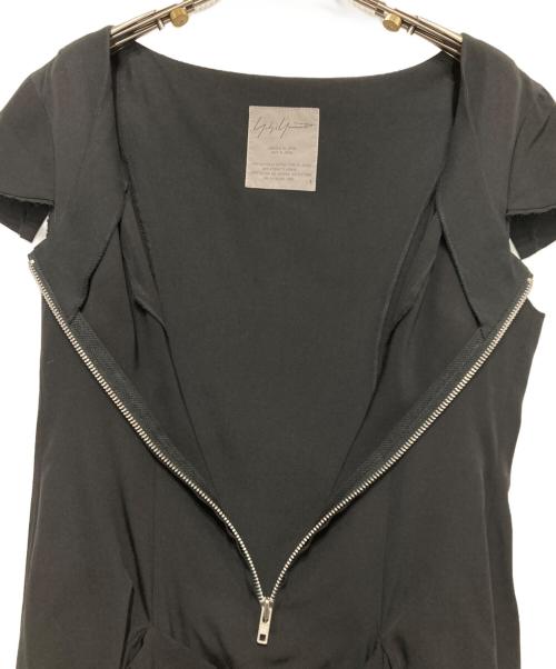 YOHJI YAMAMOTO（ヨウジヤマモト）YOHJI YAMAMOTO (ヨウジヤマモト) ドットプリントアシメシルクワンピース ブラック サイズ:1の古着・服飾アイテム
