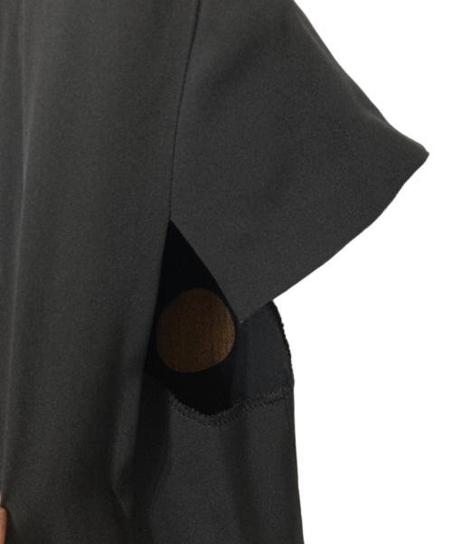 YOHJI YAMAMOTO（ヨウジヤマモト）YOHJI YAMAMOTO (ヨウジヤマモト) ドットプリントアシメシルクワンピース ブラック サイズ:1の古着・服飾アイテム