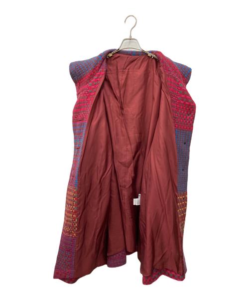 慈雨（ジウ）慈雨 (ジウ) ウールコート レッド サイズ:40の古着・服飾アイテム