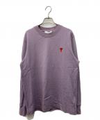 amiアミ）の古着「ロゴ長袖刺繍カットソー」｜パープル