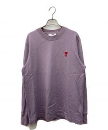 ami（アミ）の古着「ロゴ長袖刺繍カットソー」｜パープル