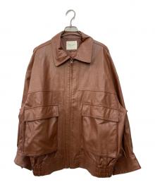 FREAK'S STORE（フリークスストア）の古着「フェイクレザー ショートブルゾン」｜ブラウン