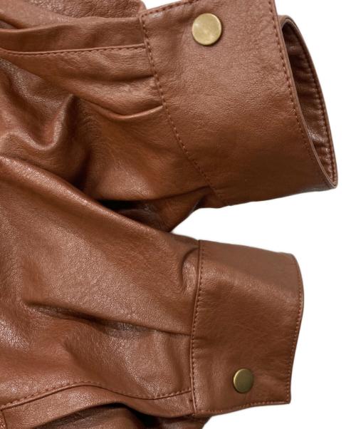 FREAK'S STORE（フリークスストア）FREAK'S STORE (フリークストア) フェイクレザー ショートブルゾン ブラウン サイズ:FREEの古着・服飾アイテム