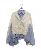 sacaiサカイ）の古着「Cotton Poplin x Knit Cardigan」｜スカイブルー