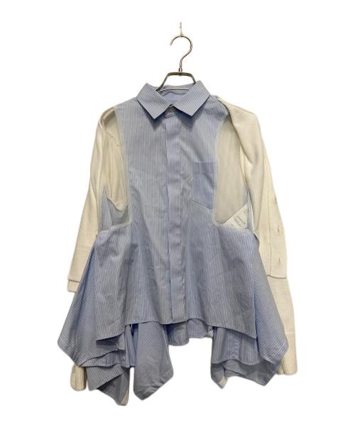 sacai（サカイ）sacai (サカイ) Cotton Poplin x Knit Cardigan スカイブルー サイズ:1の古着・服飾アイテム