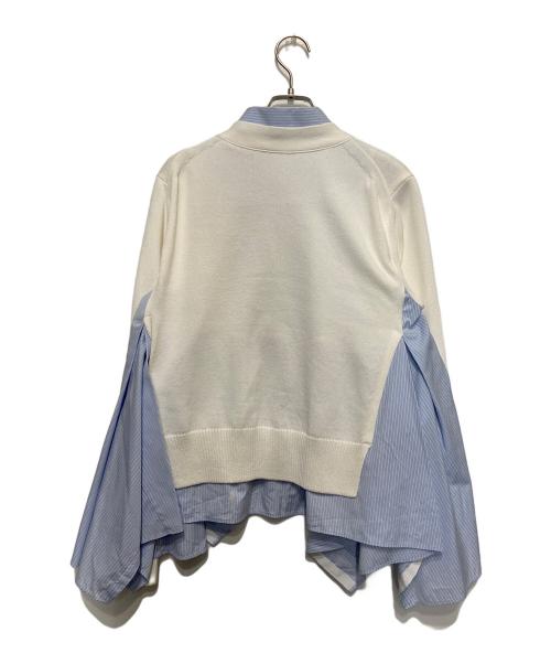 sacai（サカイ）sacai (サカイ) Cotton Poplin x Knit Cardigan スカイブルー サイズ:1の古着・服飾アイテム