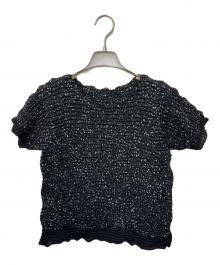 ISSEY MIYAKE（イッセイミヤケ）の古着「半袖プリーツカットソー」｜ブラック