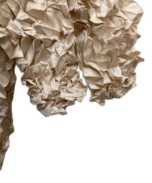 井上プリーツ（イノウエプリーツ）井上プリーツ (イノウエプリーツ) シワ加工カットソー ベージュ サイズ:不明の古着・服飾アイテム