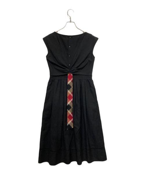 BLUE LABEL CRESTBRIDGE（ブルーレーベルクレストブリッジ）BLUE LABEL CRESTBRIDGE (ブルーレーベルクレストブリッジ) ノースリーブワンピース ブラック サイズ:Mの古着・服飾アイテム