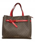 MICHAEL KORSマイケル・コース）の古着「シグネチャー柄エミリアラージサッチェル」｜レッド×ブラウン