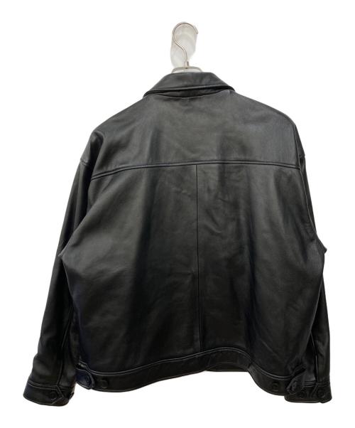 BEAMS（ビームス）BEAMS (ビームス) ラムレザー ジップブルゾン ブラック サイズ:Mの古着・服飾アイテム