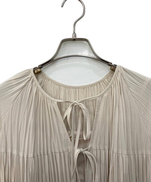 Noble（ノーブル）Noble (ノーブル) スクイーズプリーツミニワンピース ベージュ サイズ:FREEの古着・服飾アイテム