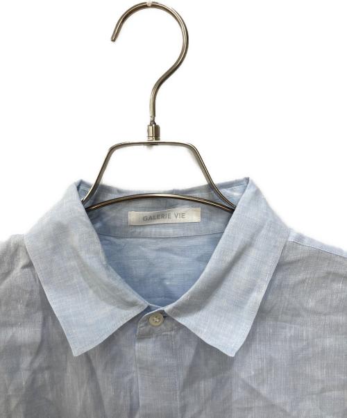 GALERIE VIE（ギャルリーヴィー）GALERIE VIE (ギャルリーヴィー) リネンレギュラーカラーシャツ ブルー サイズ:Sの古着・服飾アイテム