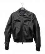DSQUARED2ディースクエアード）の古着「切替レザージャケット」｜ブラック