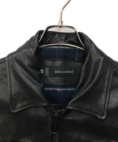 DSQUARED2（ディースクエアード）DSQUARED2 (ディースクエアード) 切替レザージャケット ブラック サイズ:不明の古着・服飾アイテム
