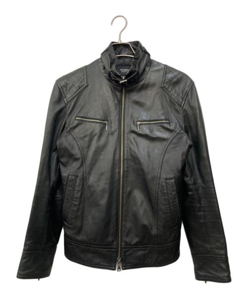 BURBERRY BLACK LABEL（バーバリーブラックレーベル）BURBERRY BLACK LABEL (バーバリーブラックレーベル) ラムレザージャケット ブラック サイズ:Mの古着・服飾アイテム