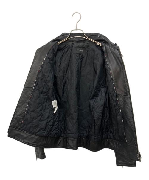 BURBERRY BLACK LABEL（バーバリーブラックレーベル）BURBERRY BLACK LABEL (バーバリーブラックレーベル) ラムレザージャケット ブラック サイズ:Mの古着・服飾アイテム