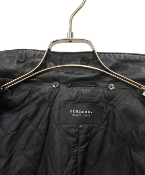 BURBERRY BLACK LABEL（バーバリーブラックレーベル）BURBERRY BLACK LABEL (バーバリーブラックレーベル) ラムレザージャケット ブラック サイズ:Mの古着・服飾アイテム