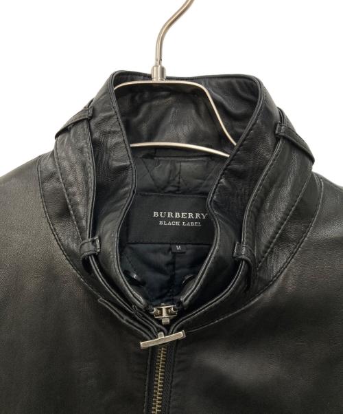 BURBERRY BLACK LABEL（バーバリーブラックレーベル）BURBERRY BLACK LABEL (バーバリーブラックレーベル) ラムレザージャケット ブラック サイズ:Mの古着・服飾アイテム