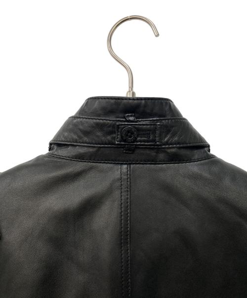 BURBERRY BLACK LABEL（バーバリーブラックレーベル）BURBERRY BLACK LABEL (バーバリーブラックレーベル) ラムレザージャケット ブラック サイズ:Mの古着・服飾アイテム