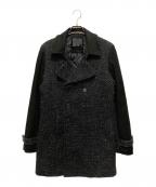 OURETオーレット）の古着「レザー切替ツイードコート」｜ブラック