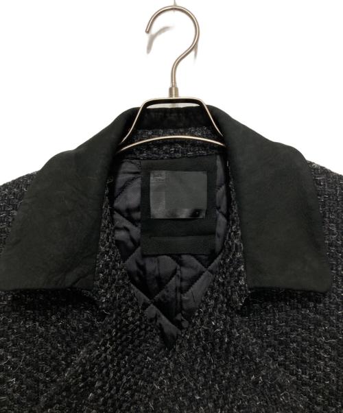 OURET（オーレット）OURET (オーレット) レザー切替ツイードコート ブラック サイズ:不明の古着・服飾アイテム