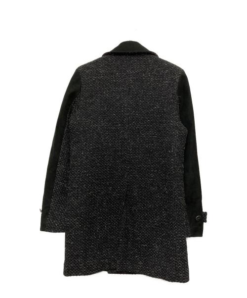 OURET（オーレット）OURET (オーレット) レザー切替ツイードコート ブラック サイズ:不明の古着・服飾アイテム