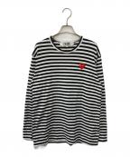 PLAY COMME des GARCONSプレイコムデギャルソン）の古着「Border Long Sleeve T-Shirt」｜ホワイト×ブラック