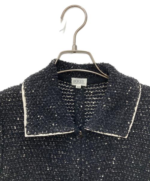 FOXEY BOUTIQUE（フォクシー ブティック）FOXEY BOUTIQUE (フォクシー ブティック) ジップアップツイードコート ブラック サイズ:38の古着・服飾アイテム