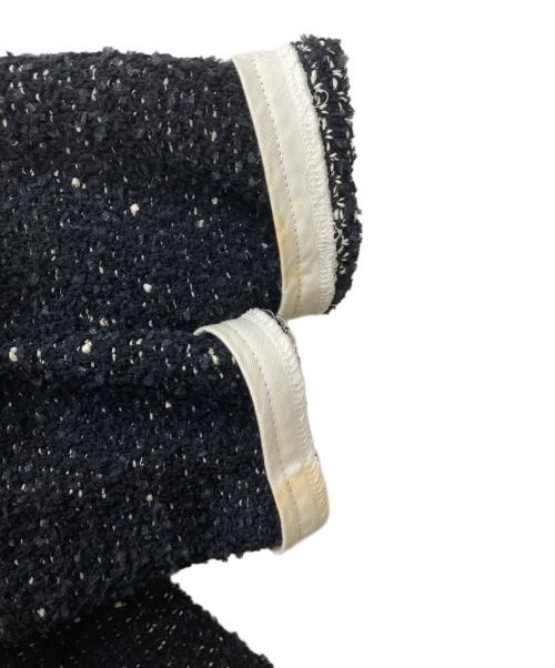 FOXEY BOUTIQUE（フォクシー ブティック）FOXEY BOUTIQUE (フォクシー ブティック) ジップアップツイードコート ブラック サイズ:38の古着・服飾アイテム