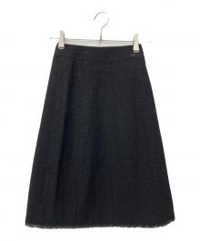 CHANEL（シャネル）の古着「ラメウールスカート」｜ブラック