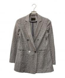 TOMORROW LAND collection（トゥモローランドコレクション）の古着「グレンサッカー ダブルブレストジャケット」｜グレー