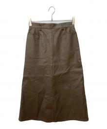 IENA（イエナ）の古着「レザーライクトラペーズスカート」｜ブラウン