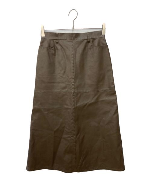 IENA（イエナ）IENA (イエナ) レザーライクトラペーズスカート ブラウン サイズ:36の古着・服飾アイテム