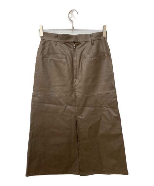 IENA（イエナ）IENA (イエナ) レザーライクトラペーズスカート ブラウン サイズ:36の古着・服飾アイテム
