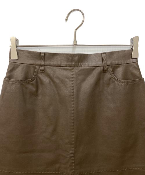 IENA（イエナ）IENA (イエナ) レザーライクトラペーズスカート ブラウン サイズ:36の古着・服飾アイテム