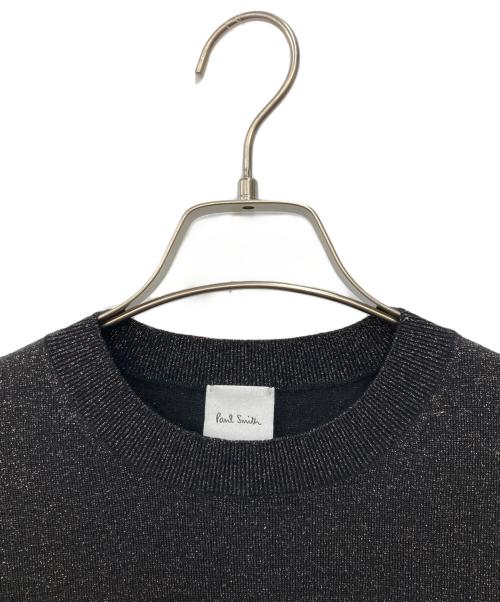 PAUL SMITH（ポールスミス）Paul Smith (ポールスミス) フレアスリーブラメ ニット ブラック サイズ:Ｌの古着・服飾アイテム